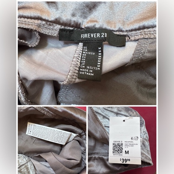 NWT* FOREVER 21 CRUSHED VELVET MID-RISE PANTS - Picture 5 of 6